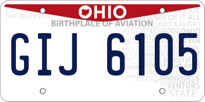 OH license plate GIJ6105