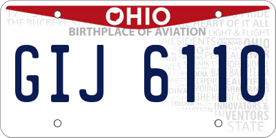 OH license plate GIJ6110