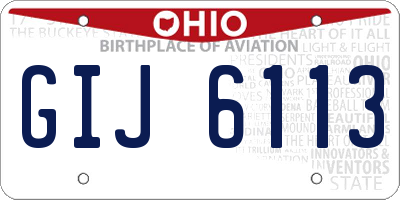 OH license plate GIJ6113