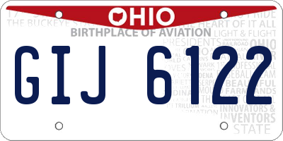 OH license plate GIJ6122