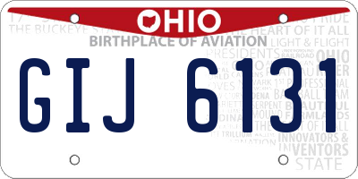 OH license plate GIJ6131