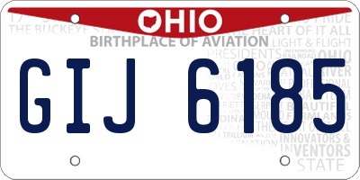 OH license plate GIJ6185