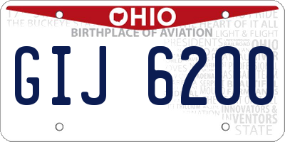 OH license plate GIJ6200
