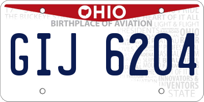 OH license plate GIJ6204