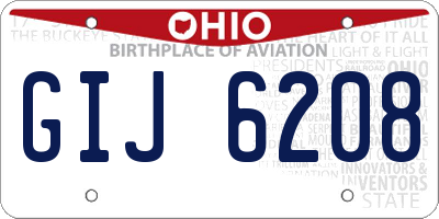 OH license plate GIJ6208