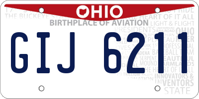 OH license plate GIJ6211