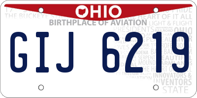OH license plate GIJ6219