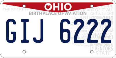 OH license plate GIJ6222