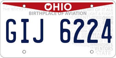 OH license plate GIJ6224