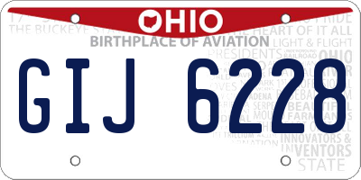 OH license plate GIJ6228