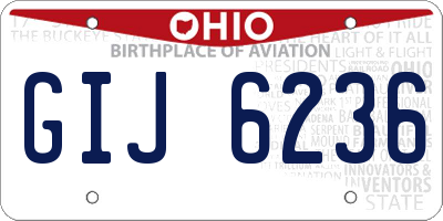 OH license plate GIJ6236