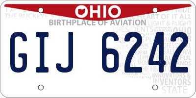 OH license plate GIJ6242