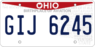 OH license plate GIJ6245