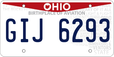 OH license plate GIJ6293