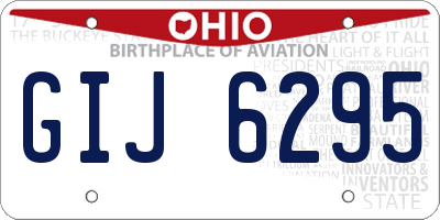 OH license plate GIJ6295