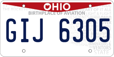 OH license plate GIJ6305