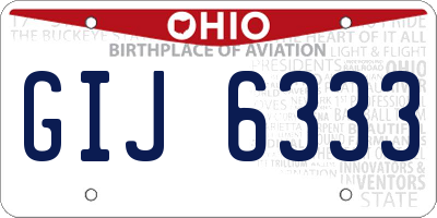 OH license plate GIJ6333