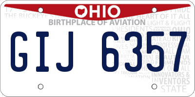 OH license plate GIJ6357