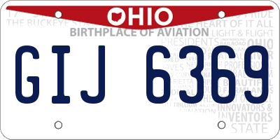 OH license plate GIJ6369