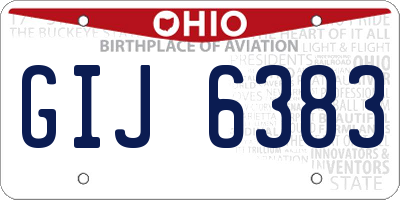 OH license plate GIJ6383