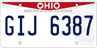 OH license plate GIJ6387