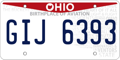 OH license plate GIJ6393
