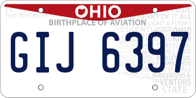 OH license plate GIJ6397