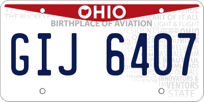 OH license plate GIJ6407