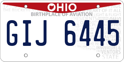 OH license plate GIJ6445