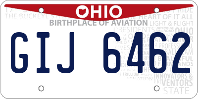OH license plate GIJ6462