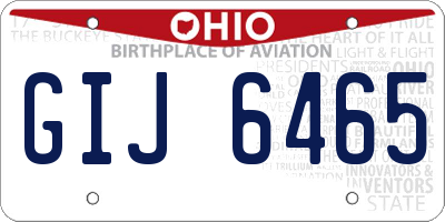 OH license plate GIJ6465