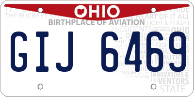 OH license plate GIJ6469