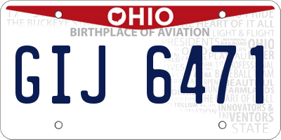OH license plate GIJ6471