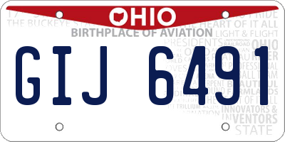 OH license plate GIJ6491