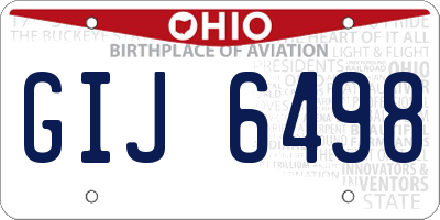 OH license plate GIJ6498