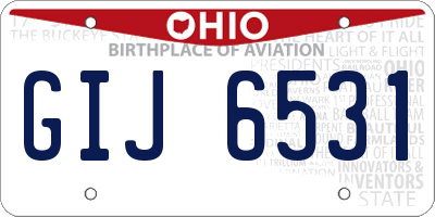OH license plate GIJ6531