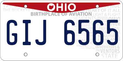 OH license plate GIJ6565