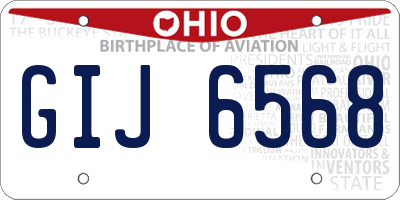 OH license plate GIJ6568