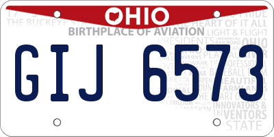 OH license plate GIJ6573
