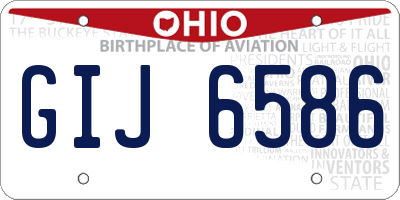 OH license plate GIJ6586