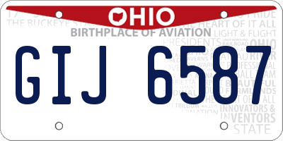 OH license plate GIJ6587