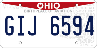 OH license plate GIJ6594