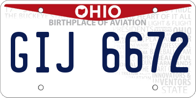 OH license plate GIJ6672