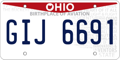 OH license plate GIJ6691