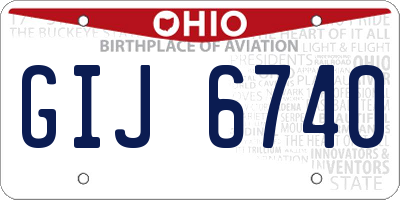 OH license plate GIJ6740
