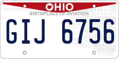 OH license plate GIJ6756