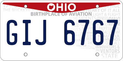 OH license plate GIJ6767