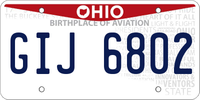 OH license plate GIJ6802