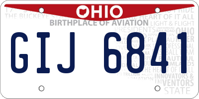 OH license plate GIJ6841