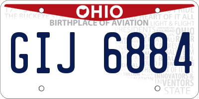 OH license plate GIJ6884